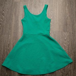 Stretchy Circle Skirt Green Dress